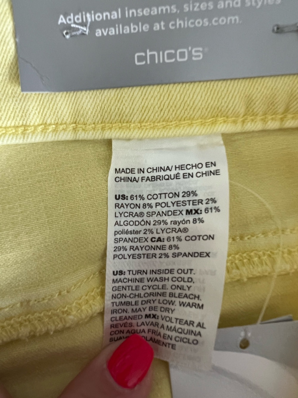 NWT Chico's So Slimming Double Stack Fray Girlfriend Crop Jeans - Pineapple - Picture 6 of 8